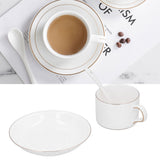 4 Set Coffee Cup Set Coffee Mug with Saucer Spoon Tea Mug Drinkware Gift for Home Kitchen