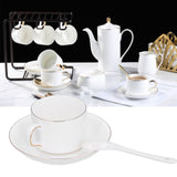 4 Set Coffee Cup Set Coffee Mug with Saucer Spoon Tea Mug Drinkware Gift for Home Kitchen