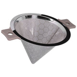 Cone Shaped Strainer Double Ear Stainless Steel Small Strainer for Coffee Tea Leaves Milk Tea