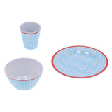 12Pcs/Set Household Dinnerware Light Blue Grid Cup Bowl Plate for Home Kitchen Restaurant In Australia - Darrahopens