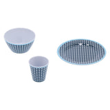 12Pcs/Set Tableware Set Dark Blue Grid Melamine Cup Bowl Plate for Home Restaurant Kitchen In Australia - Darrahopens