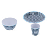 12Pcs/Set Tableware Set Dark Blue Grid Melamine Cup Bowl Plate for Home Restaurant Kitchen In Australia - Darrahopens