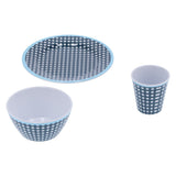 12Pcs/Set Tableware Set Dark Blue Grid Melamine Cup Bowl Plate for Home Restaurant Kitchen In Australia - Darrahopens