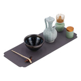 Matcha Tea Tool Set Matcha Bowl Whisk Scoop Ceramic Whisk Holder Caddy Teacup Mat Tea Ceremony KitOil Drop Style