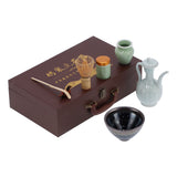 Matcha Tea Tool Set Matcha Bowl Whisk Scoop Ceramic Whisk Holder Caddy Teacup Mat Tea Ceremony KitOil Drop Style