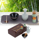Matcha Tea Tool Set Matcha Bowl Whisk Scoop Ceramic Whisk Holder Caddy Teacup Mat Tea Ceremony KitOil Drop Style
