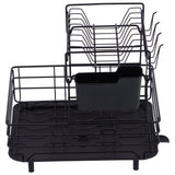 Drain Rack Double Layer Wrought Iron Double Countertop Dish Chopsticks Storage Rack with Drain Plate for Kitchen