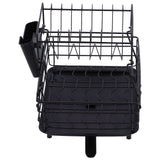 Drain Rack Double Layer Wrought Iron Double Countertop Dish Chopsticks Storage Rack with Drain Plate for Kitchen