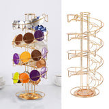 Coffee Capsule Holder 360 Degree Rotating Coffee Pod Storage Rack for DOLCE/ESPRESSO/CAFFITALYL Gold