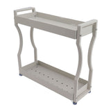 Coffee Bar Storage Rack Double Layer Cabinet Shelf Stainless Steel Countertop Organizer with Handles White 50cm / 19.7in In Australia - Darrahopens