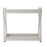 Coffee Bar Storage Rack Double Layer Cabinet Shelf Stainless Steel Countertop Organizer with Handles White 50cm / 19.7in