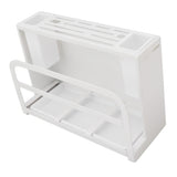 Kitchen Knife Holder White Knife Block Counter Wall Mount Large Capacity Storage Draining with Magnetic Chopstick Holder