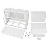 Kitchen Integrated Knife Holder Large Capacity Countertop Butcher Block Knife Holder Knife Wall Magnet Organizer White