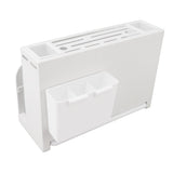 Kitchen Integrated Knife Holder Large Capacity Countertop Butcher Block Knife Holder Knife Wall Magnet Organizer White