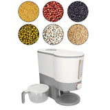 Rice Dispenser Household Food Grade Dry Sealed Grain Cereal Dispenser Bucket for Rice Millet Black Rice Barley Mung Beans Red Beans Large Light Gray