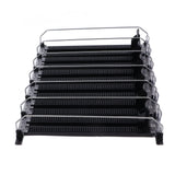 Self Pushing Drink Holder 6 Rows Adjustable Width Spring Loaded Easy Slide Large Capacity 15in Fridge Drink Dispenser Black