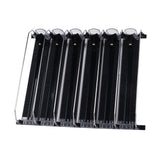 Self Pushing Drink Holder 6 Rows Adjustable Width Spring Loaded Easy Slide Large Capacity 15in Fridge Drink Dispenser Black