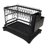 Dish Drying Rack Iron Multipurpose 2 Tier Cutlery Holder Small Dinnerware Drainer Chopsticks Cutlery Countertop Drying Rack Black In Australia - Darrahopens