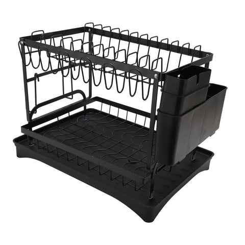 Dish Drying Rack Iron Multipurpose 2 Tier Cutlery Holder Small Dinnerware Drainer Chopsticks Cutlery Countertop Drying Rack Black In Australia - Darrahopens