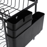 Dish Drying Rack Iron Multipurpose 2 Tier Cutlery Holder Small Dinnerware Drainer Chopsticks Cutlery Countertop Drying Rack Black
