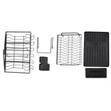 Dish Drying Rack Iron Multipurpose 2 Tier Cutlery Holder Small Dinnerware Drainer Chopsticks Cutlery Countertop Drying Rack Black
