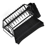 Dish Drying Rack Iron Multipurpose 2 Tier Cutlery Holder Small Dinnerware Drainer Chopsticks Cutlery Countertop Drying Rack Black