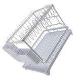 Dish Drying Rack Iron Multipurpose 2 Tier Cutlery Holder Small Dinnerware Drainer Chopsticks Cutlery Countertop Drying Rack White