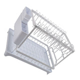 Dish Drying Rack Iron Multipurpose 2 Tier Cutlery Holder Small Dinnerware Drainer Chopsticks Cutlery Countertop Drying Rack White