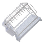 Dish Drying Rack Iron Multipurpose 2 Tier Cutlery Holder Small Dinnerware Drainer Chopsticks Cutlery Countertop Drying Rack White