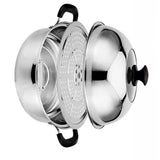 Steam Pot with Clear Lid 201 Stainless Steel Multipurpose Stock Pot Kitchen Cookware for Cooking In Australia - Darrahopens