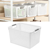 Storage Basket Plastic Multifunctional Anti Slip Handle Hollowed Organization Basket for Sundry Toys Snacks
