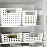 Storage Basket Plastic Multifunctional Anti Slip Handle Hollowed Organization Basket for Sundry Toys Snacks