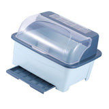 Utensil Dish Drying Rack Well Organization Dish Bowl Drainer Storage Box with Lid Cover for Home Kitchen