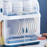 Dish Bowl Drying Rack Dustproof Sturdy Durable Multifunctional Dishes Drying Organizer Rack with Lid for Kitchen