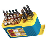 Multifunctional Spice Holder Seasoning Bottle Storage Box Plastic Space Saving Spice Organizer for Knives Utensils Spice Jars In Australia - Darrahopens