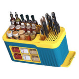 Multifunctional Spice Holder Seasoning Bottle Storage Box Plastic Space Saving Spice Organizer for Knives Utensils Spice Jars In Australia - Darrahopens