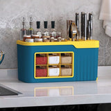 Multifunctional Spice Holder Seasoning Bottle Storage Box Plastic Space Saving Spice Organizer for Knives Utensils Spice Jars
