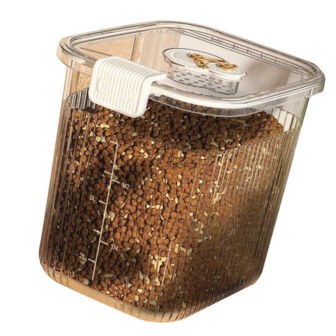Pet Food Storage Container Airtight PET Large Capacity with Lid Cat Dog Food Bin for Home Pet Supplies