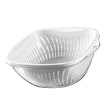 Vegetable Washing Basket Thickened Plastic Multifunctional Double Layer Fruit Colanders Bowl Set for Kitchen Large White In Australia - Darrahopens