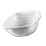 Vegetable Washing Basket Thickened Plastic Multifunctional Double Layer Fruit Colanders Bowl Set for Kitchen Large White In Australia - Darrahopens