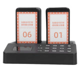 Wireless Calling System Efficient 1000m Stable Signal Moderate Vibration Strength with 1 Base 10 Guest Pagers Wireless Paging System for Restaurant EU Plug 100‑240V