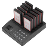 Wireless Calling System Efficient 1000m Stable Signal Moderate Vibration Strength with 1 Base 10 Guest Pagers Wireless Paging System for Restaurant EU Plug 100‑240V