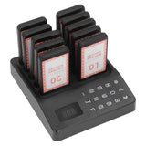 Wireless Calling System Efficient 1000m Stable Signal Moderate Vibration Strength with 1 Base 10 Guest Pagers Wireless Paging System for Restaurant EU Plug 100‑240V