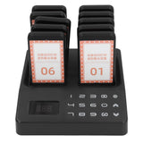 Wireless Calling System Efficient 1000m Stable Signal Moderate Vibration Strength with 1 Base 10 Guest Pagers Wireless Paging System for Restaurant EU Plug 100‑240V
