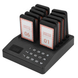 Wireless Calling System Efficient 1000m Stable Signal Moderate Vibration Strength with 1 Base 10 Guest Pagers Wireless Paging System for Restaurant EU Plug 100‑240V