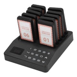 Wireless Calling System Efficient 1000m Stable Signal Moderate Vibration Strength with 1 Base 10 Guest Pagers Wireless Paging System for Restaurant EU Plug 100‑240V