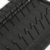 Dish Drying Rack Multifunction Rust Proof Expandable Plate Drainer with Utensil Holder for Kitchen Counter and Sink Black
