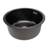 Undermount Small Kitchen Sink Professional Nano Black Stainless Steel Single Bowl Kitchen Bar Sink for Kitchen Bar Diameter 15.7in