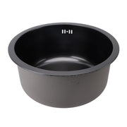 Undermount Small Kitchen Sink Professional Nano Black Stainless Steel Single Bowl Kitchen Bar Sink for Kitchen Bar Diameter 15.7in