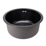 Undermount Small Kitchen Sink Professional Nano Black Stainless Steel Single Bowl Kitchen Bar Sink for Kitchen Bar Diameter 15.7in